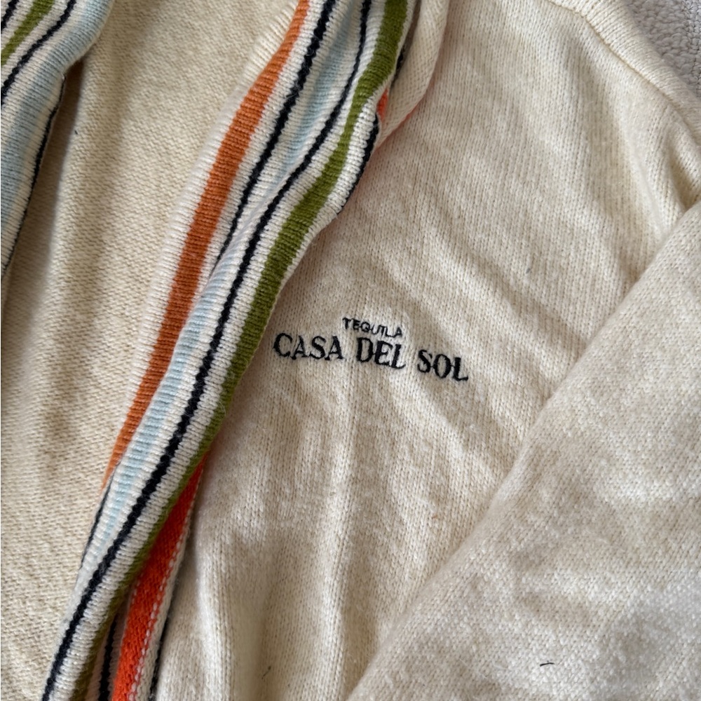 The Bright Side: Tequila Casa Del Sol Cream Stripped Robe - Picture 3 of 6